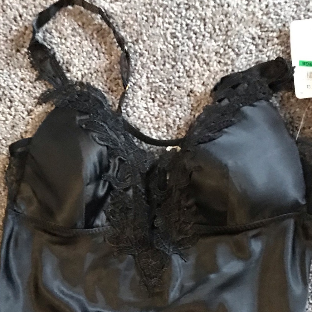 Black satin nightgown